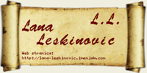 Lana Leškinović vizit kartica